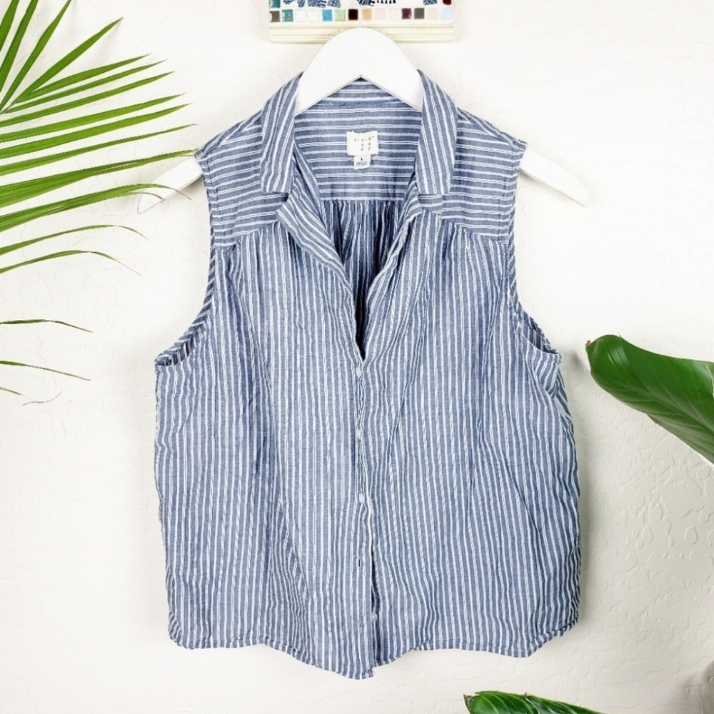 A New Day Sleeveless Buttown Down